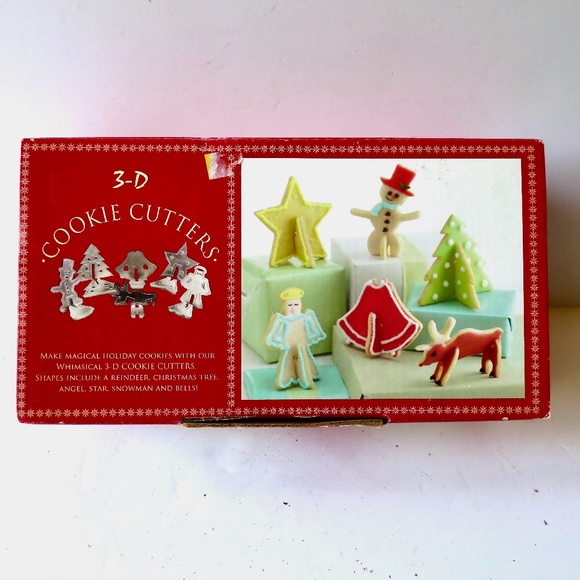 Nordic Ware 3-D 3D Christmas Cookie Cutters Set in Box Holiday Baking Snowman - Picture 1 of 8